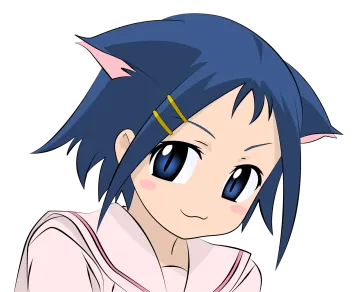 an anime girl with blue hair and black eyes