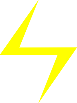 a black and white lightning bolt
