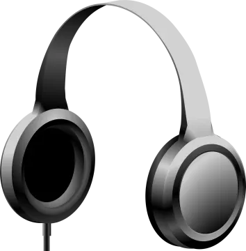 a pair of headphones on a white background