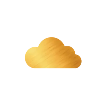 a gold cloud icon on a white background