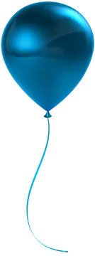 a blue balloon flying in the air