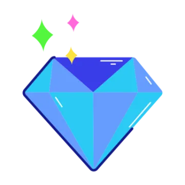 a diamond icon with the colors of blue and green