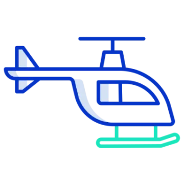 a helicopter icon on a white background