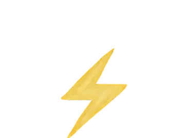 a drawing of a lightning on a white background