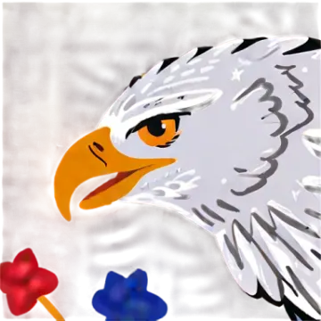 a painting of an eagle with flowers in the background