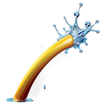 a yellow tube with water coming out of it
