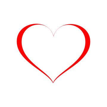 a red heart on a white background