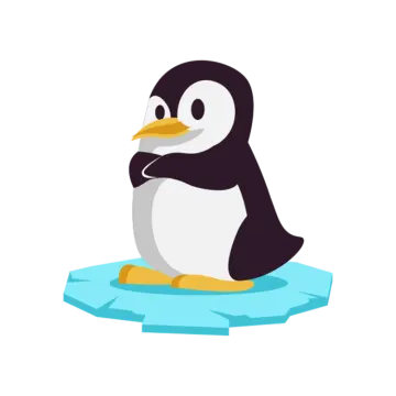 a penguin sitting on top of an iceberg