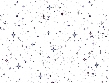 a white background with purple and blue stars