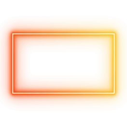 an orange neon frame on a white background