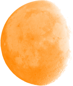 a yellow moon on a white background