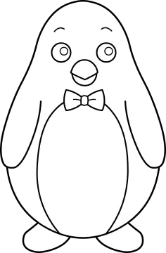 a penguin with a bow tie coloring page