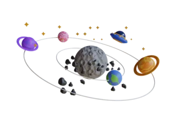 an image of the planets and their satellites