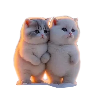 two kittens sitting next to each other cats