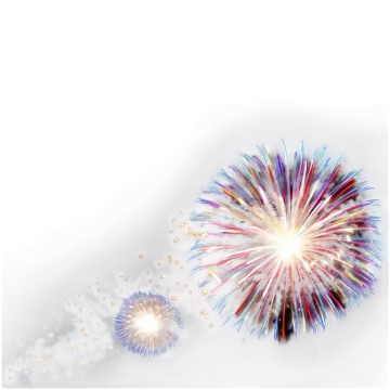 fireworks on a white background