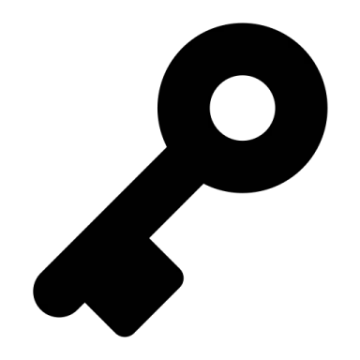 a black and white image of a key