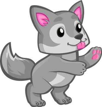 a gray cat with pink ears and paws