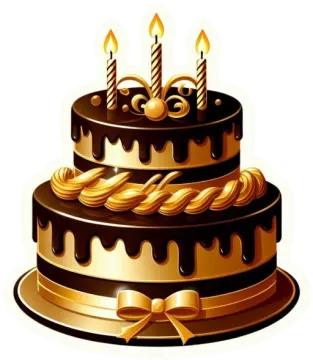 a birthday cake with candles on top of it