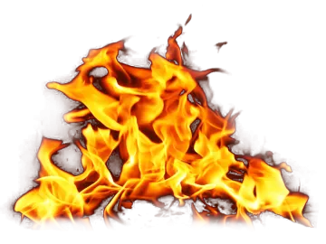 a fire on a white background