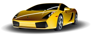 a yellow sports car on a white background