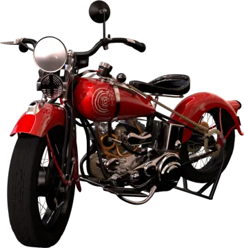 a red motorcycle on a white background