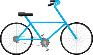 a blue bicycle on a white background