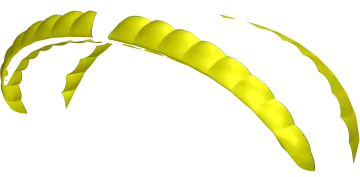 a yellow kite is flying through the air