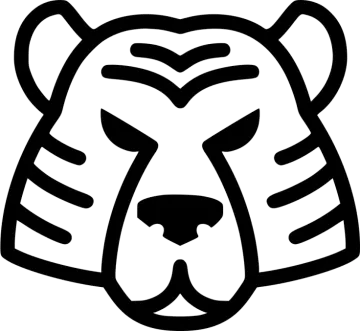 a black and white tiger head
