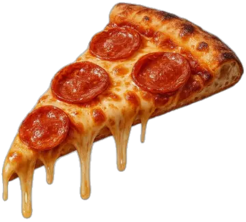 a slice of pizza with melted cheese and pepperoni