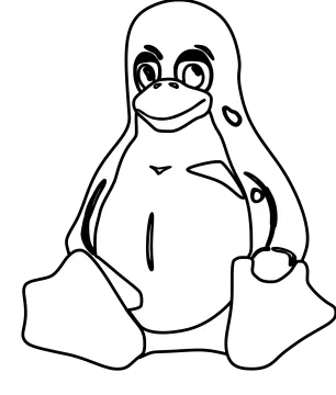 a penguin sitting on the ground coloring page
