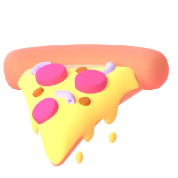 a slice of pizza on a white background