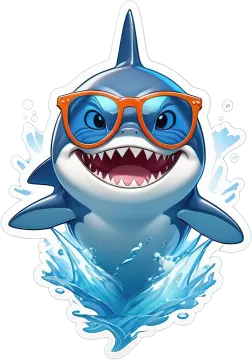 an image of a shark wearing goggles