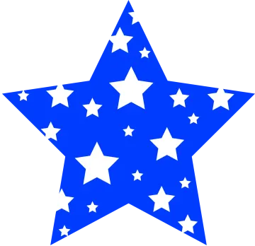 a blue star with white stars on it