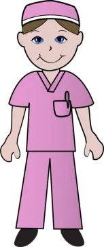 a cartoon nurse with a stel