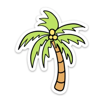 a sticker of a palm tree