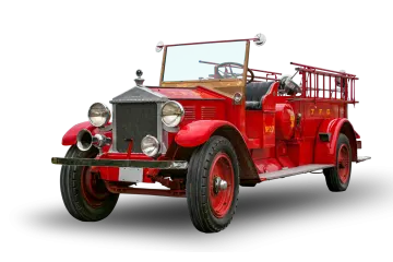 a red fire truck on a white background