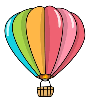 a colorful hot air balloon