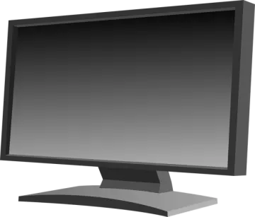 a computer monitor on a white background