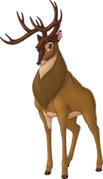a cartoon character of a deer