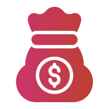 a bag of money on a white background