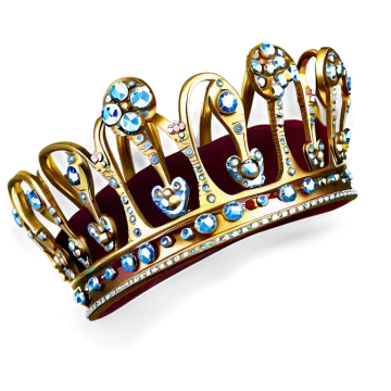 a gold crown with blue and white jewels