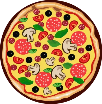 a pizza with mushrooms and mushrooms on it