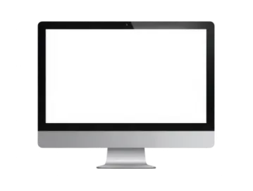 a computer monitor with a blank screen