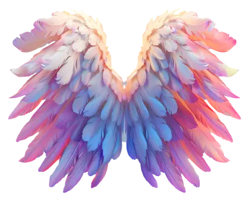 a pair of colorful wings