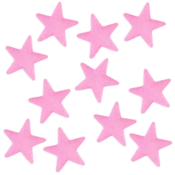 pink glitter stars on a white background