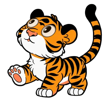 a cartoon tiger running