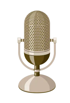 a microphone on a white background