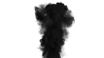 a black smoke cloud on a white background