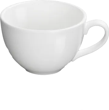 a white coffee cup with a handle
