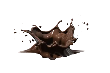 chocolate splash on white background